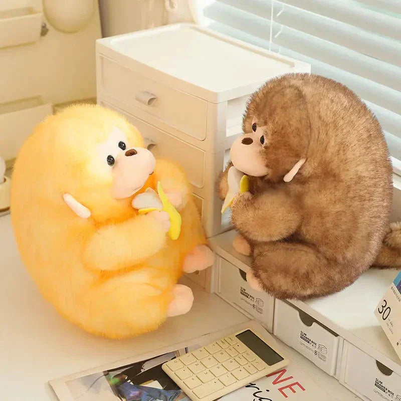Cute Brown Monkey Soft Banana Toy