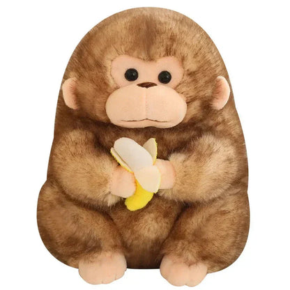 Cute Brown Monkey Soft Banana Toy