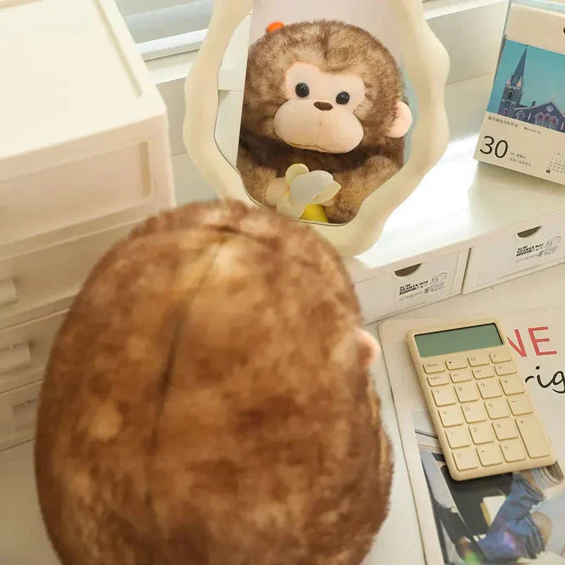 Cute Brown Monkey Soft Banana Toy