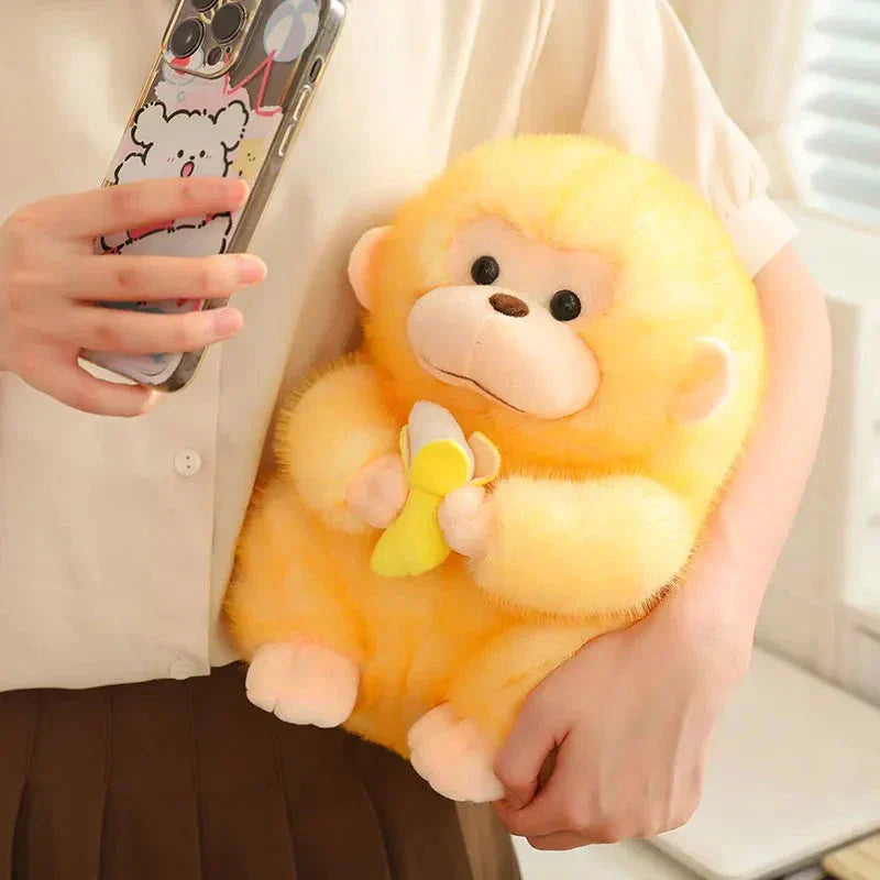 Cute Brown Monkey Soft Banana Toy