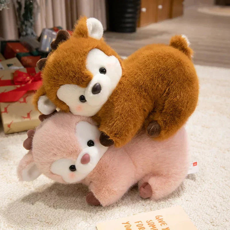 Adorable Fuzzy Reindeer Soft Toys