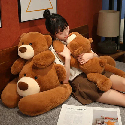 Snugly Cute Brown Plush Teddy Bear Toy - Luxicro