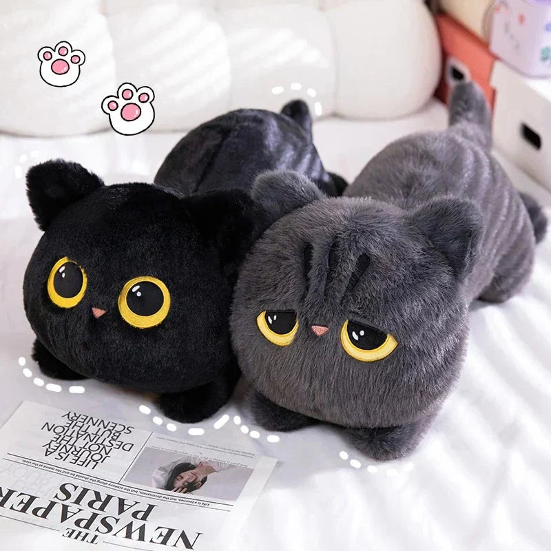 Big Soft Gray Plush Cat Toys