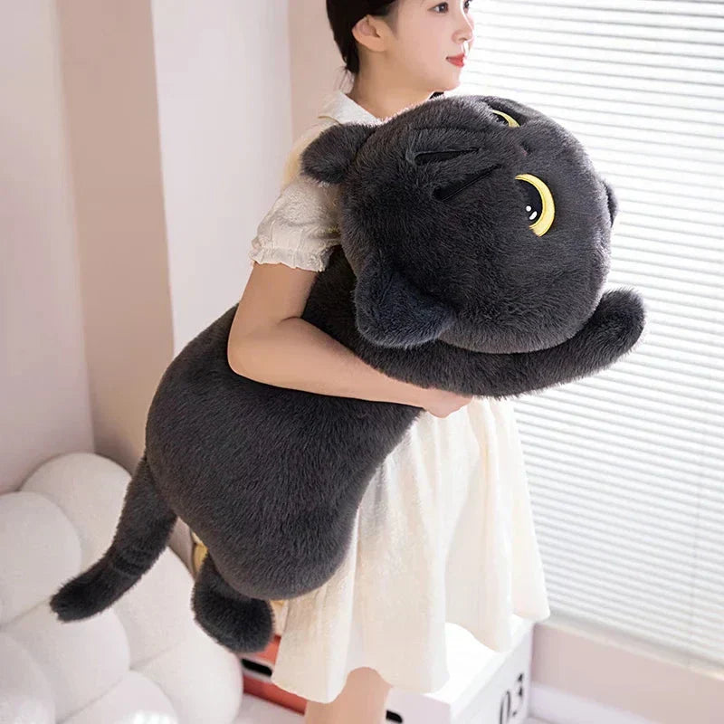 Big Soft Gray Plush Cat Toys