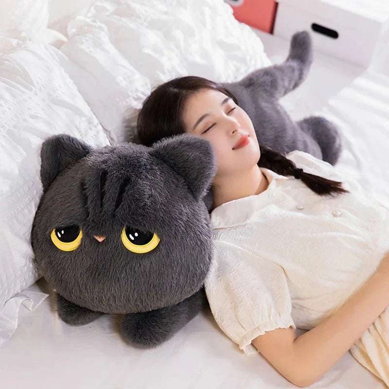 Big Soft Gray Plush Cat Toys