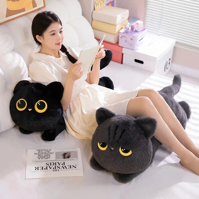 Big Soft Gray Plush Cat Toys