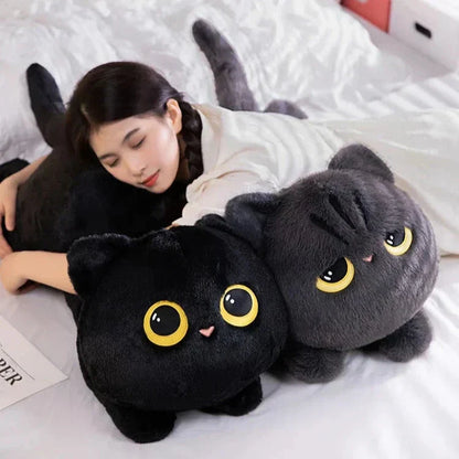 Big Soft Gray Plush Cat Toys