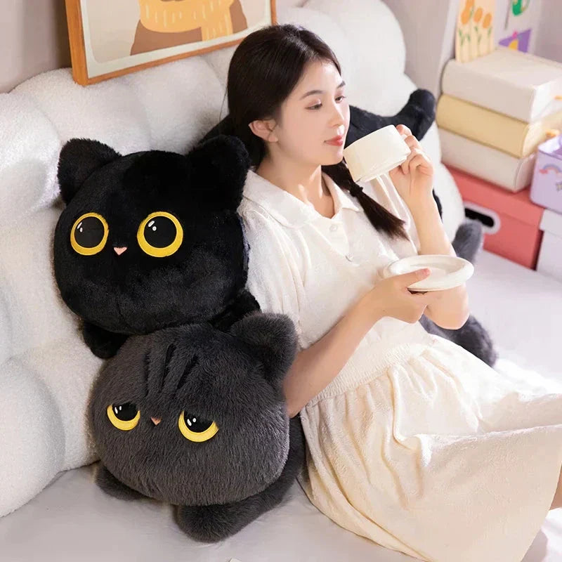 Big Soft Gray Plush Cat Toys - Luxicro