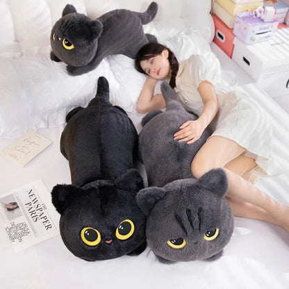 Big Soft Gray Plush Cat Toys