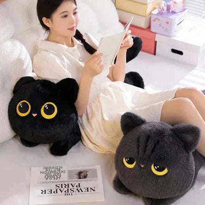 Big Soft Gray Plush Cat Toys