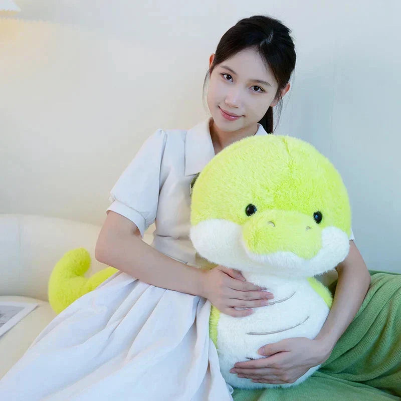 Cuddly Lime Stuffed Snake Toy
