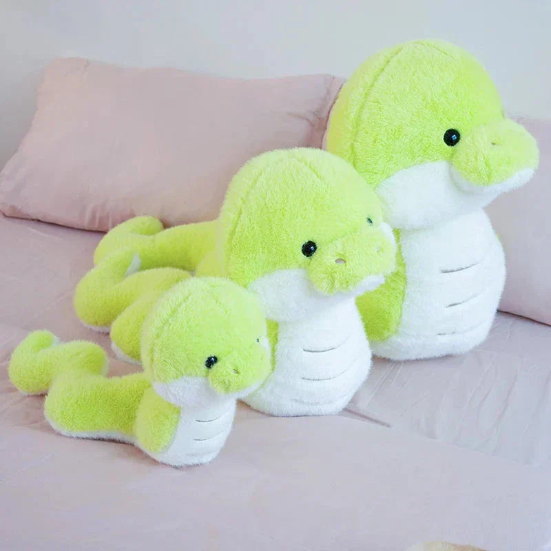 Cuddly Lime Stuffed Snake Toy