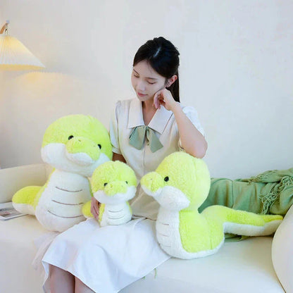 Cuddly Lime Stuffed Snake Toy