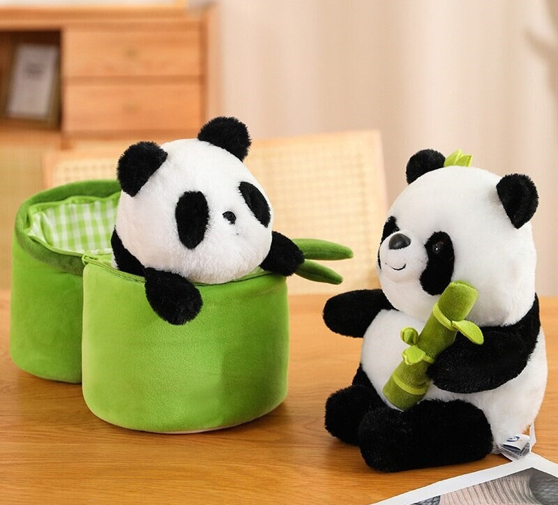 Cuddly Panda & Bamboo Friend Plush Toys