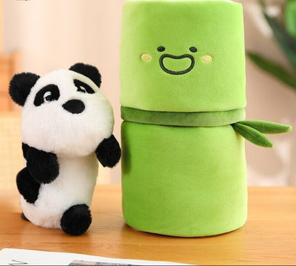 Cuddly Panda & Bamboo Friend Plush Toys