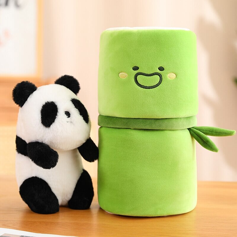 Cuddly Panda & Bamboo Friend Plush Toys