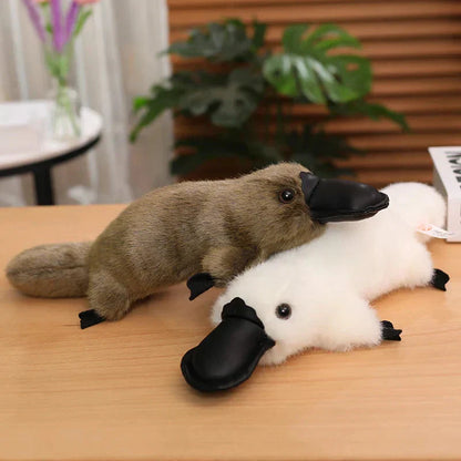 Cuddly Brown White Platypus Stuffed Animal Toy