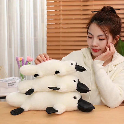 Cuddly Brown White Platypus Stuffed Animal Toy