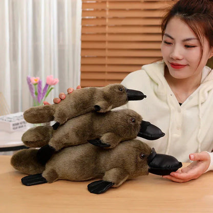 Cuddly Brown White Platypus Stuffed Animal Toy