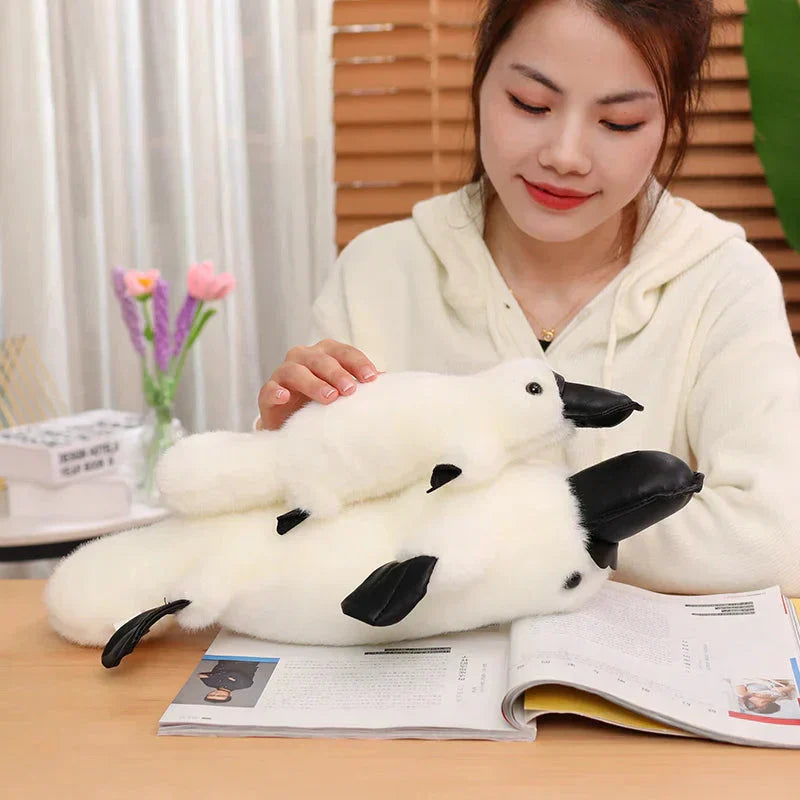 Cuddly Brown White Platypus Stuffed Animal Toy