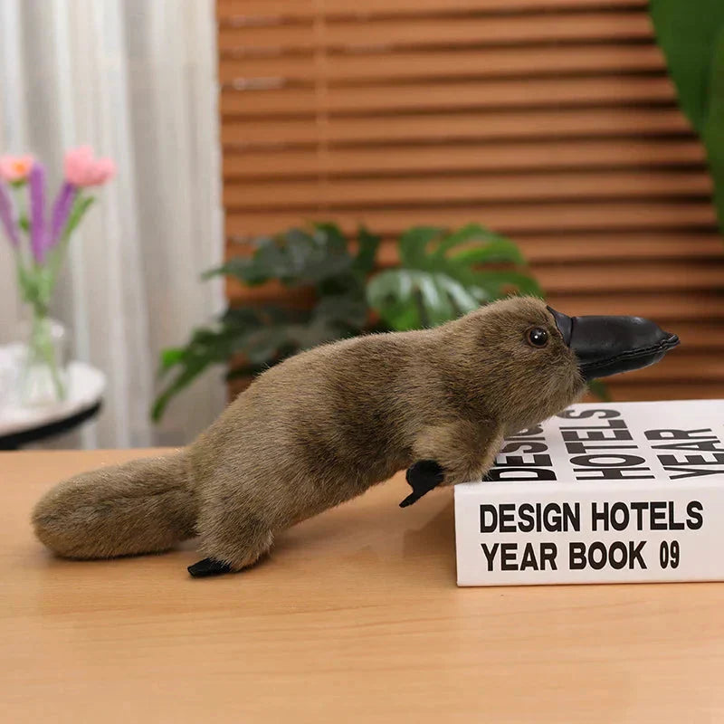 Cuddly Brown White Platypus Stuffed Animal Toy