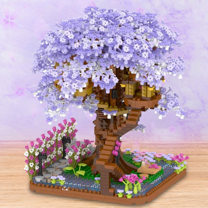 Vibrant Flower Tiny House Figurine Set