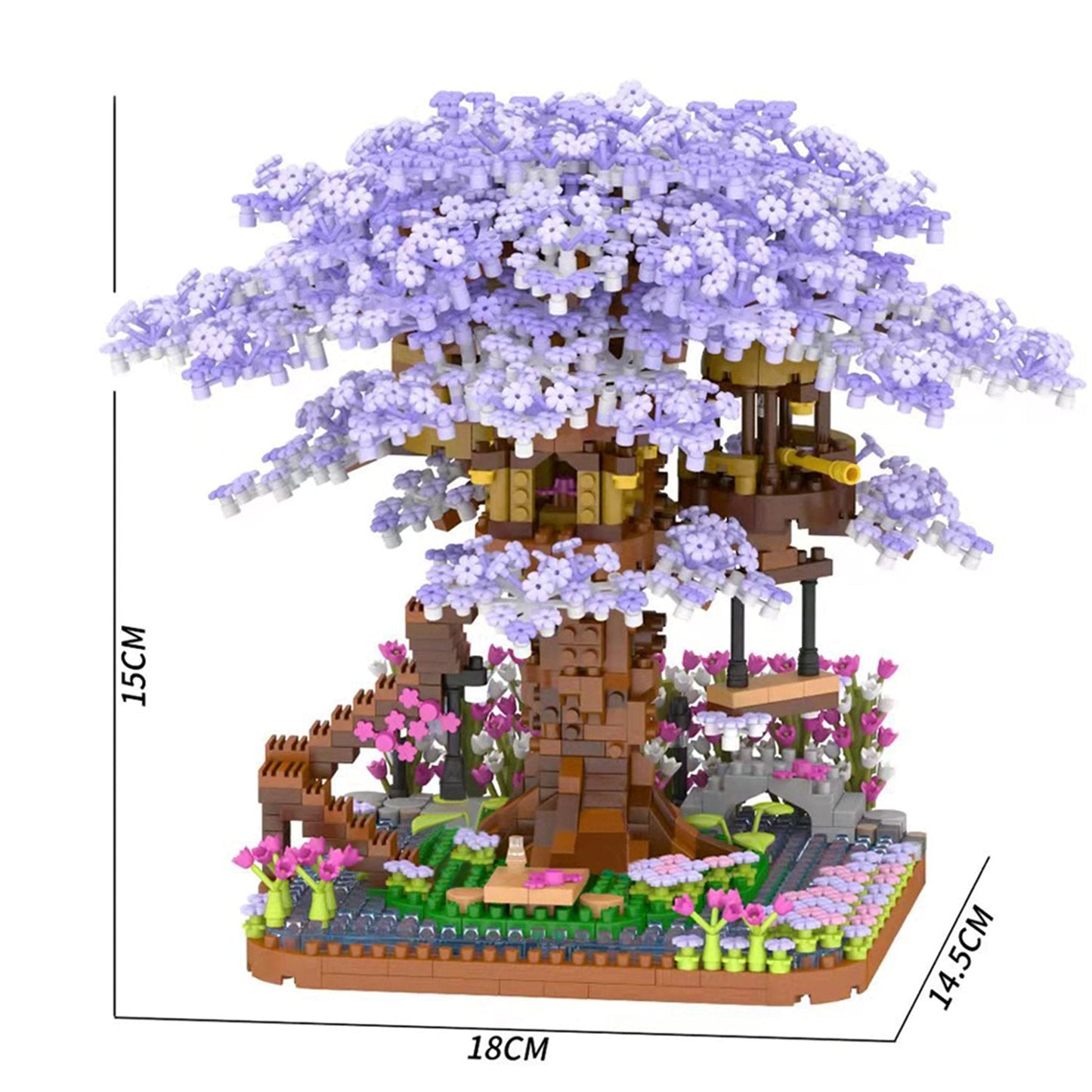 Vibrant Flower Tiny House Figurine Set