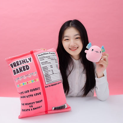 Colorful Axolotl Sweet Treat Plush Bag