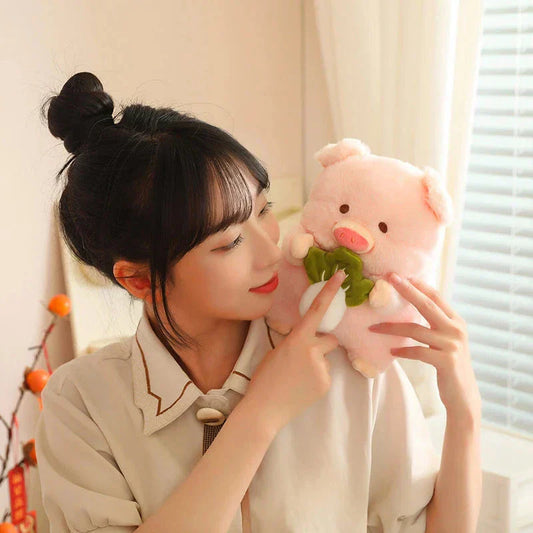 Adorable Pink Piggy Stuffed Animal - Luxicro