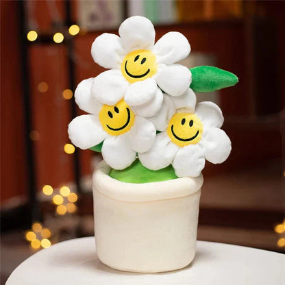 Cheerful Smiley Flower Plush Toy - Luxicro