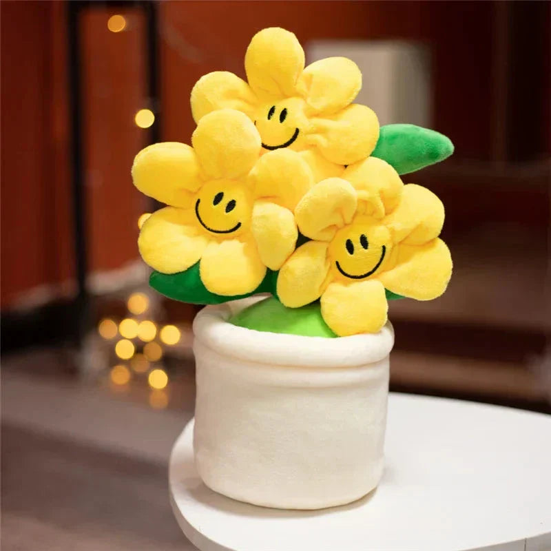 Cheerful Smiley Flower Plush Toy