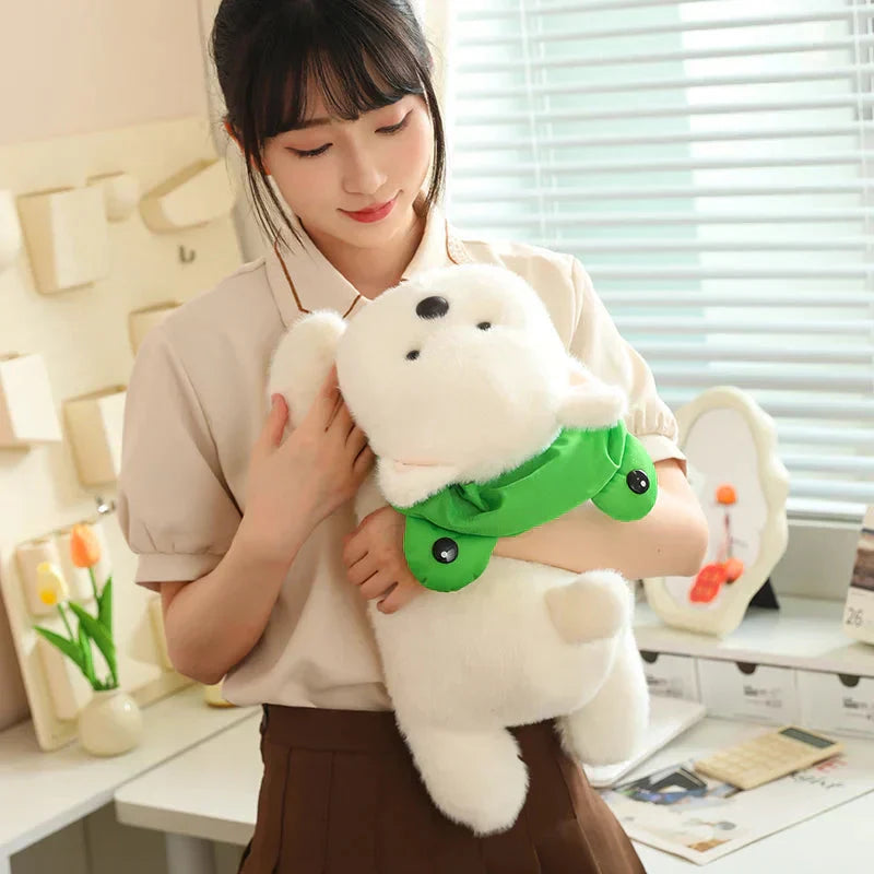 Adorable Dog Soft Toy with Fun Frog Hat