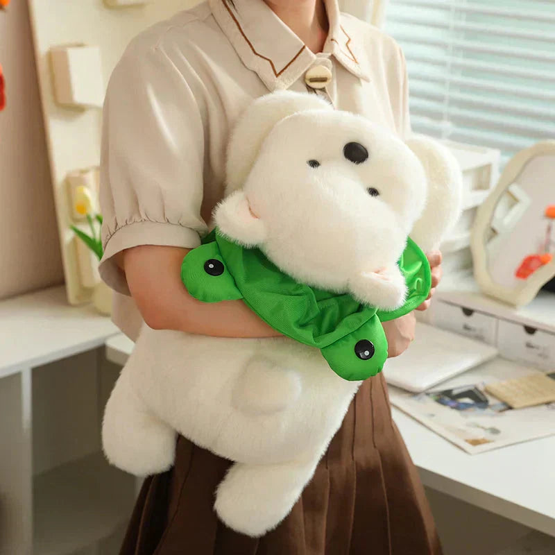 Adorable Dog Soft Toy with Fun Frog Hat