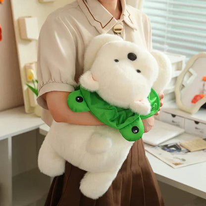 Adorable Dog Soft Toy with Fun Frog Hat