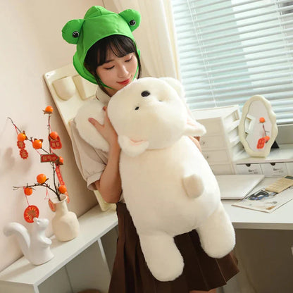 Adorable Dog Soft Toy with Fun Frog Hat