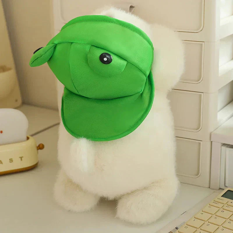 Adorable Dog Soft Toy with Fun Frog Hat