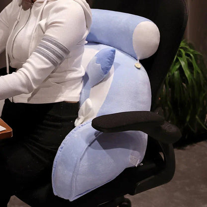 Soft Cushion Blue Dragon Ottoman Pillow