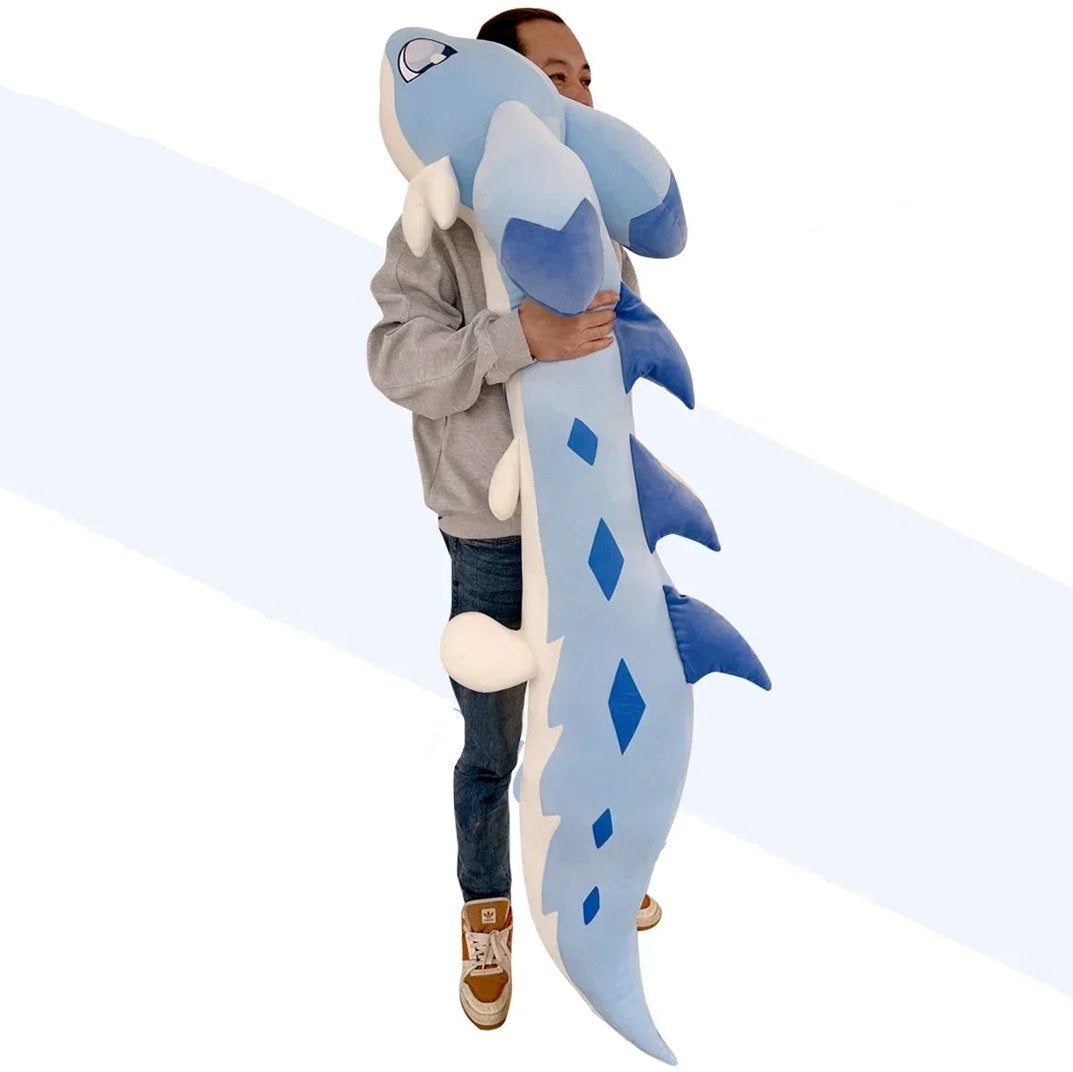 Adorable Light Blue Plush Dragon Toy