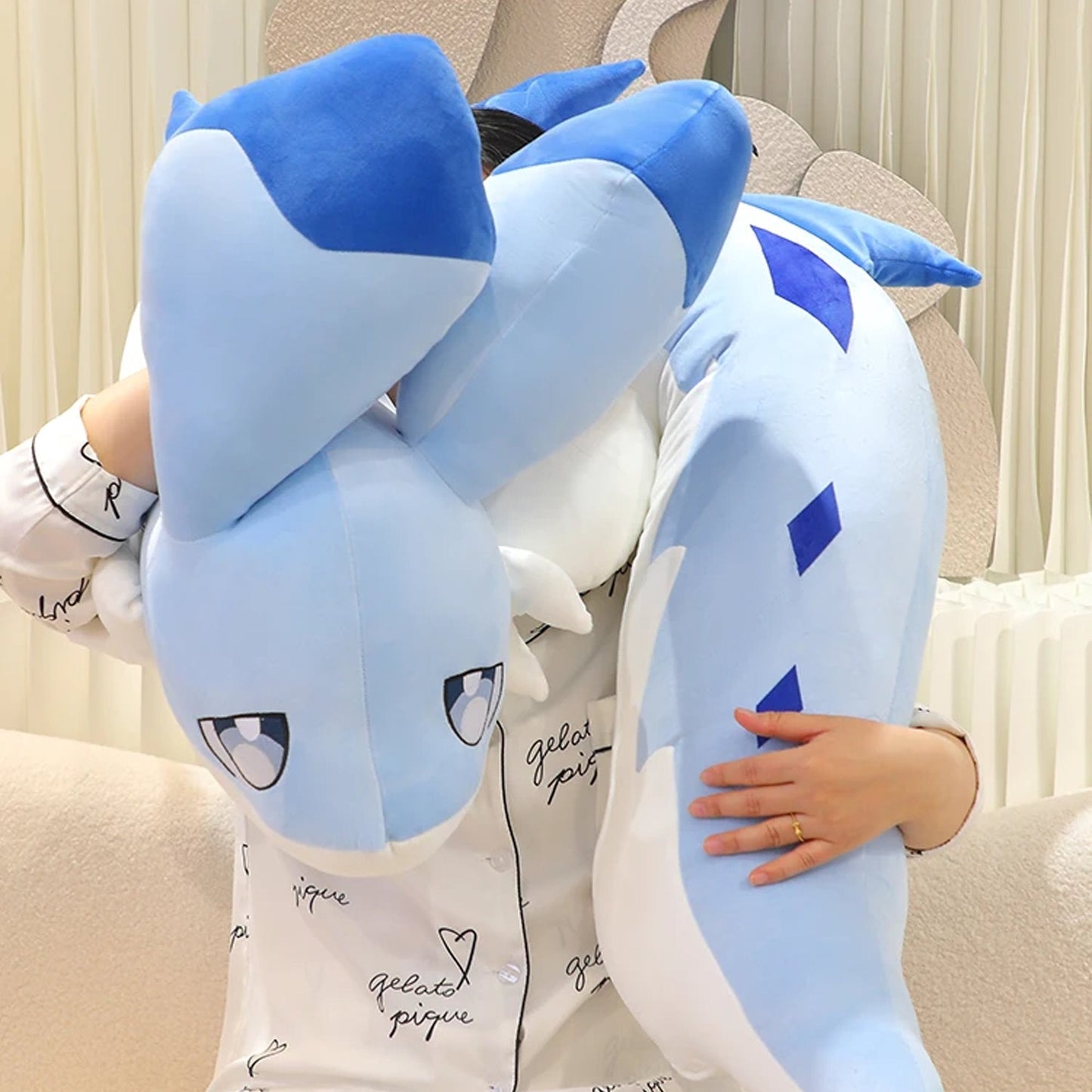 Adorable Light Blue Plush Dragon Toy
