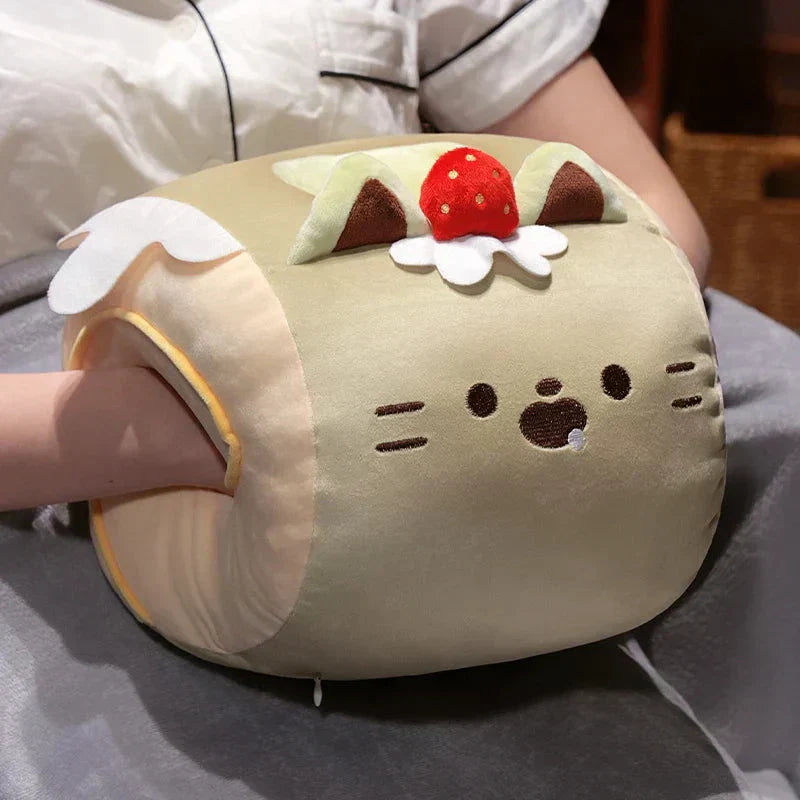 Cozy Cat Hand Warmer Plush with Soft Blanket