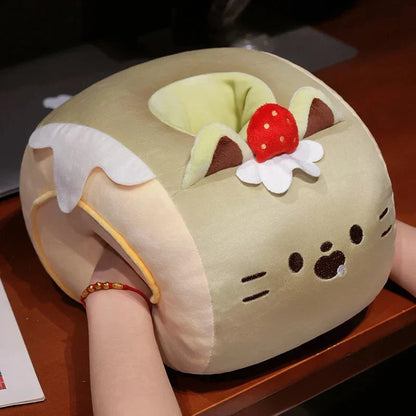Cozy Cat Hand Warmer Plush with Soft Blanket