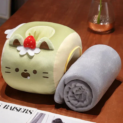 Cozy Cat Hand Warmer Plush with Soft Blanket