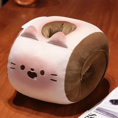 Cozy Cat Hand Warmer Plush with Soft Blanket