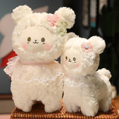 Cute Plush Lamb Figurine Set