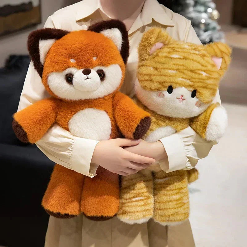 Adorable Kitten & Panda Cuddly Stuffed Animals