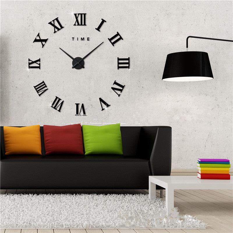 Big Personalized 3D Wall Clock Contemporary Silent Quartz Style - Luxicro