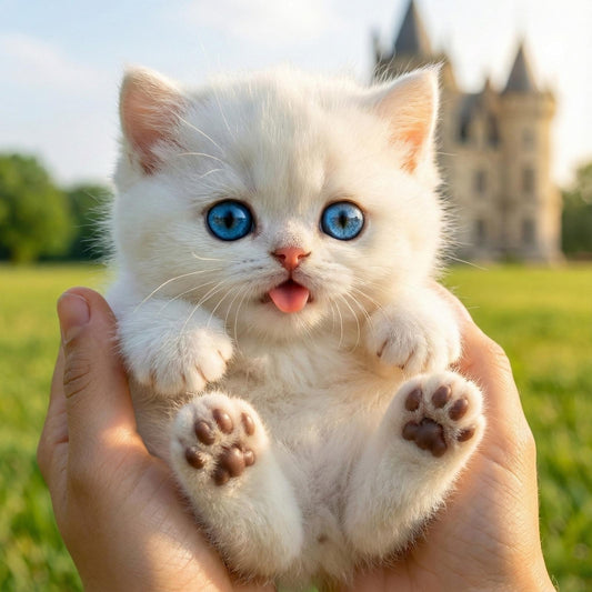 Cuddly Electronic Kitten Toy - White Cat Companion - Luxicro