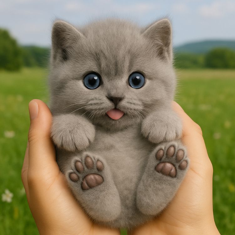 Cute Electronic Kitten Pet - Grey Interactive Toy - Luxicro