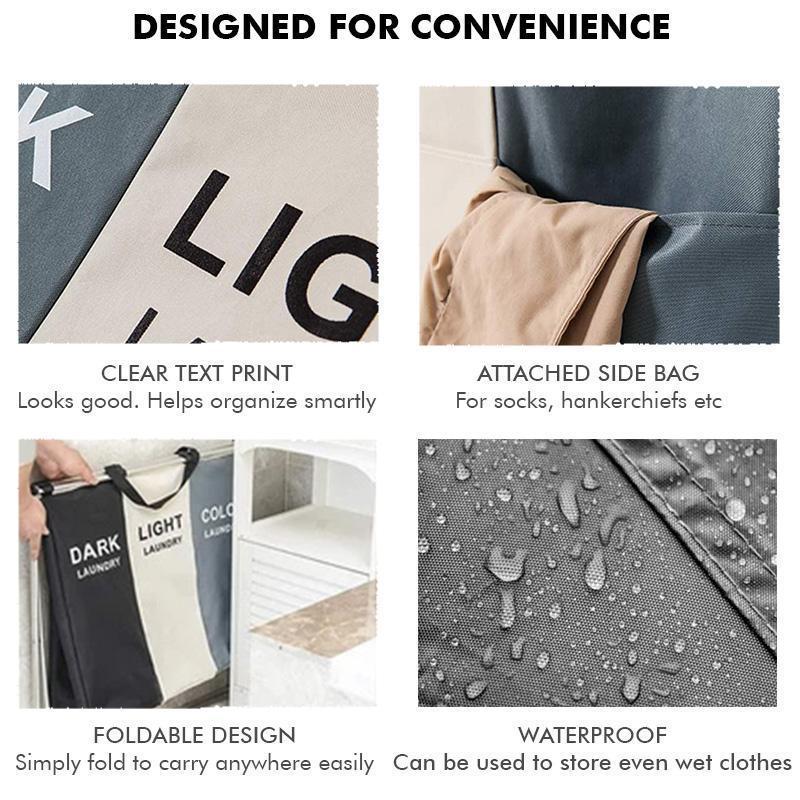 Space Saving Collapsible Laundry Sorter Bin