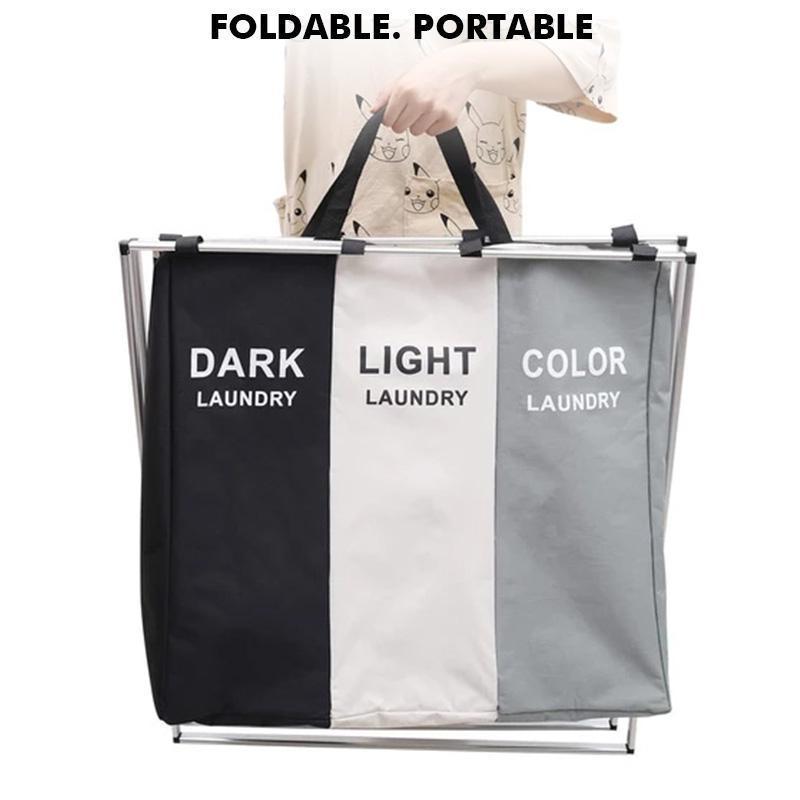 Space Saving Collapsible Laundry Sorter Bin